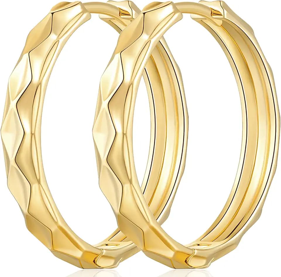 Hoop Earrings 14K Gold Hoop Earrings for Women Classic