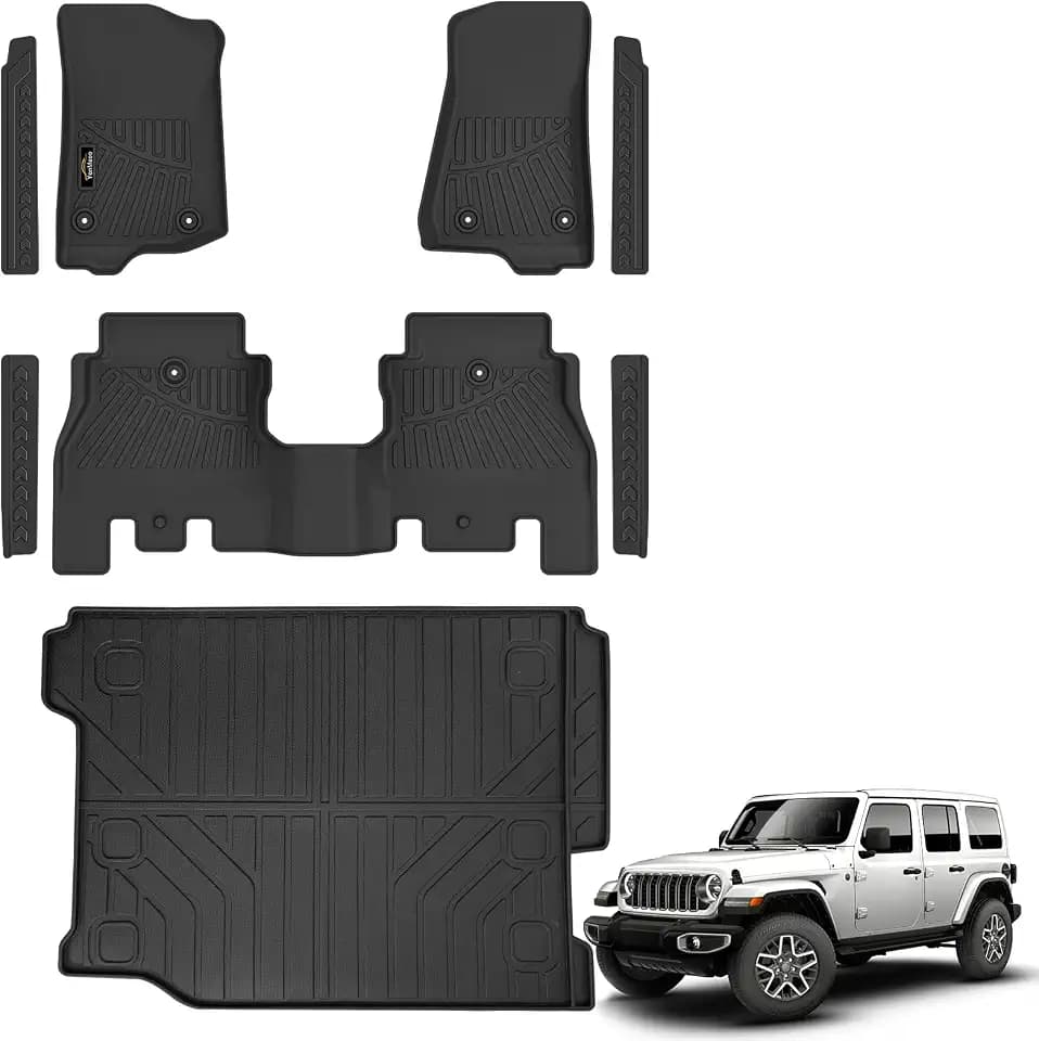 Floor Mats & Cargo Liner for Jeep Wrangler JL 2018-2026 Unlimited 4-Door