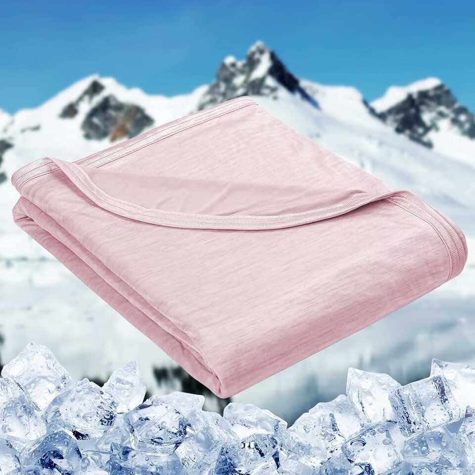 HOMFINE Cooling Blanket for Hot Sleepers King Size, Pink 108"x90"