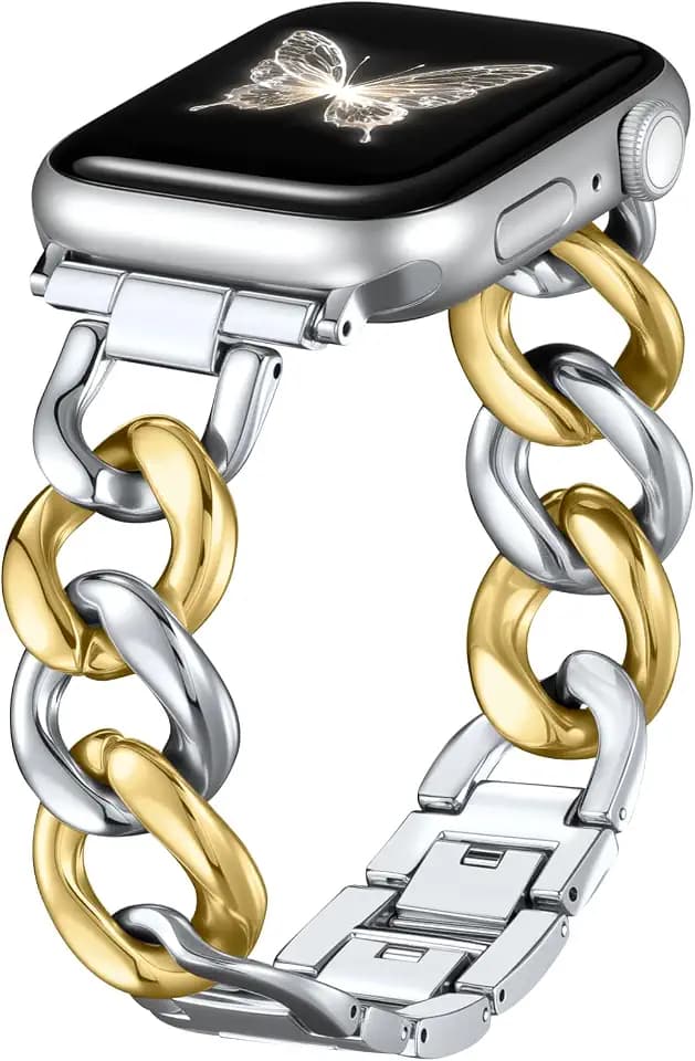 DaQin Slim Gold Band Compatible with Apple Watch Bands for Women 40mm 42mm