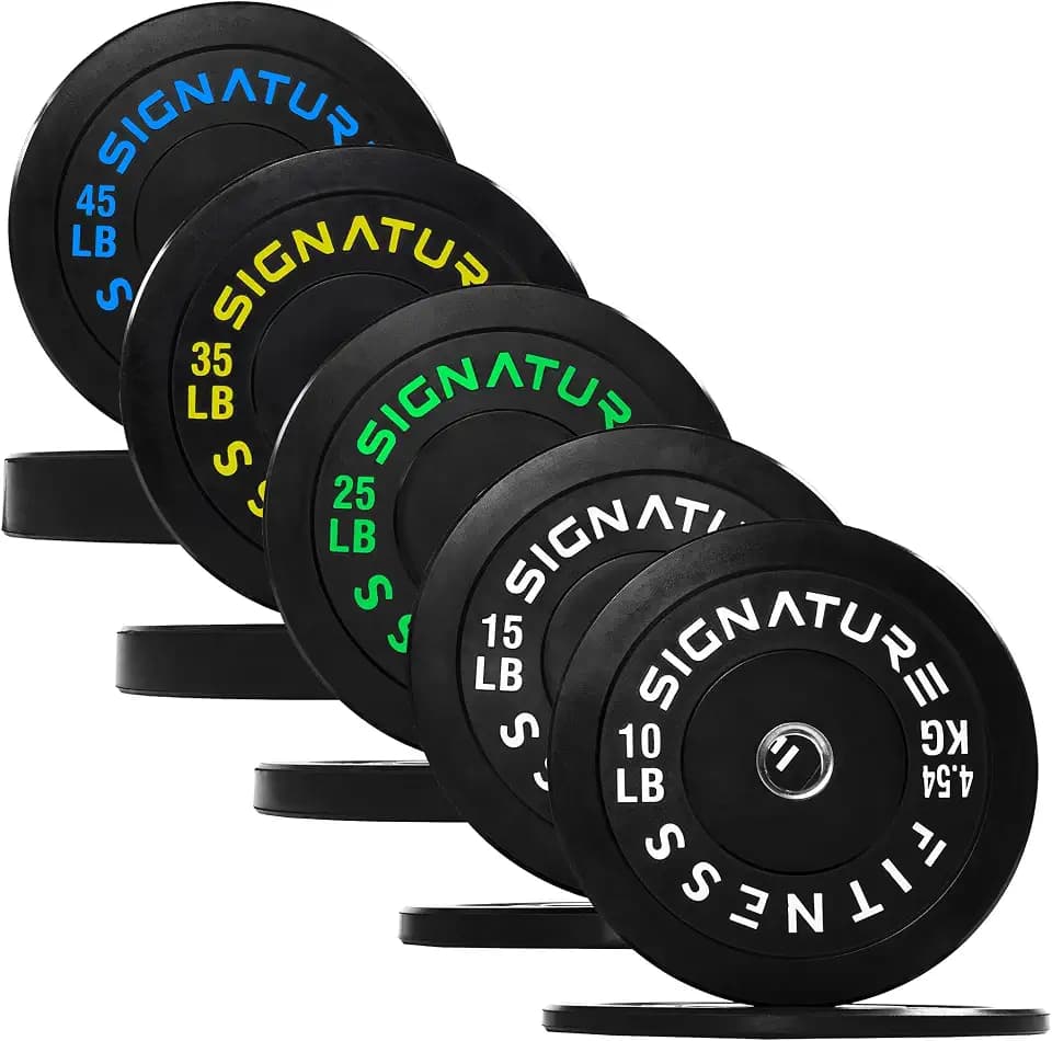 Fitvids 2-Inch Olympic Rubber Weight Plates Sets, Bumper Plates Set for Strength Training, 50-370 Lbs Multiple Options