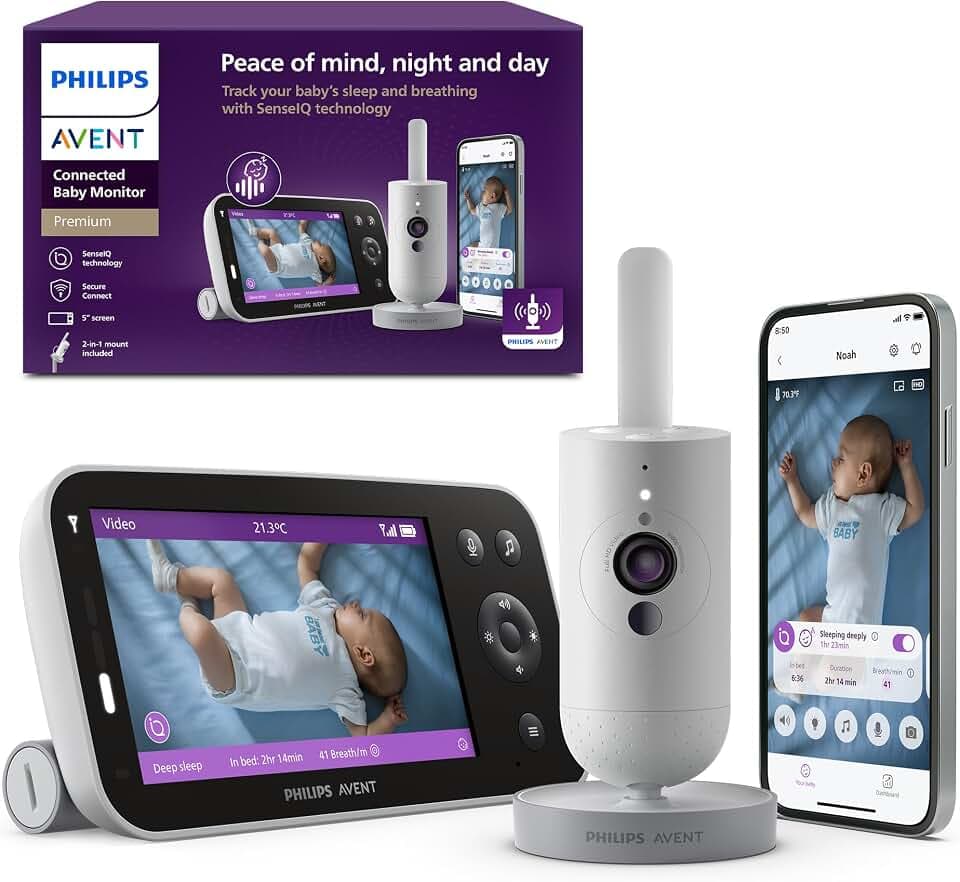 Philips Avent Premium Connected Baby Monitor, 1080p Camera, 5" HD Screen