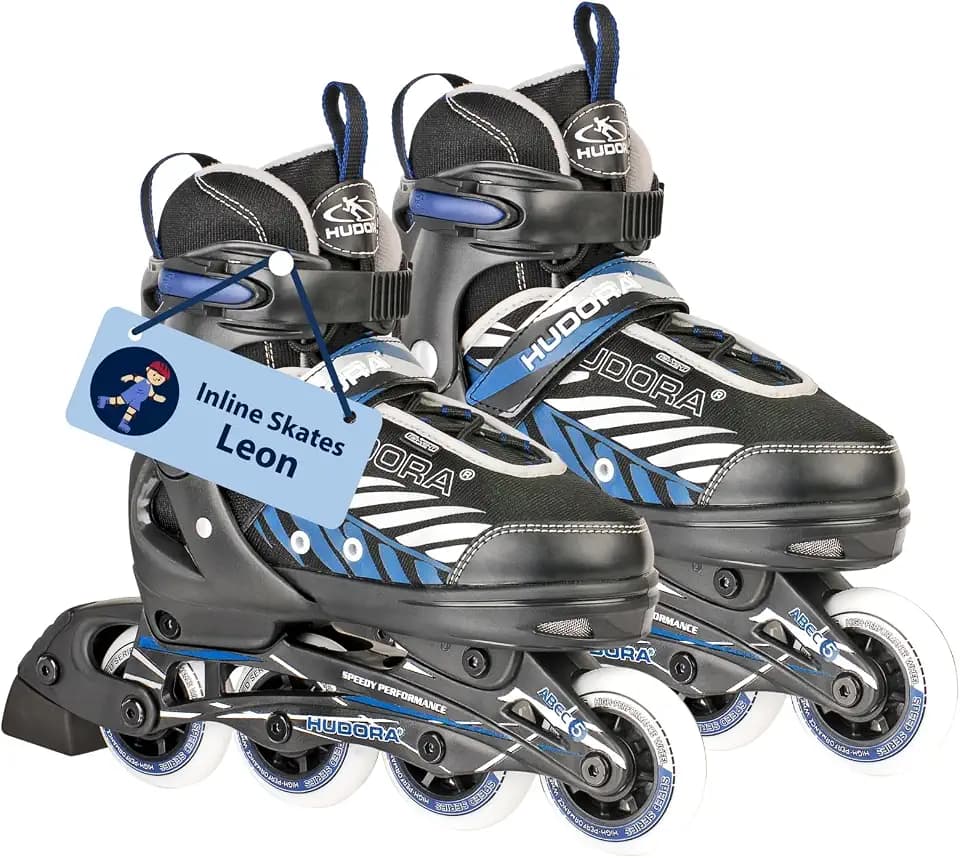 HUDORA Inline Skates Mia/Leon - Inliner für Kinder/Jugendliche & Erwachsene in versch. Größen & Farben - Roller Skates bis zu 4 Größen verstellbar - Bequeme & stilvolle Rollerskates