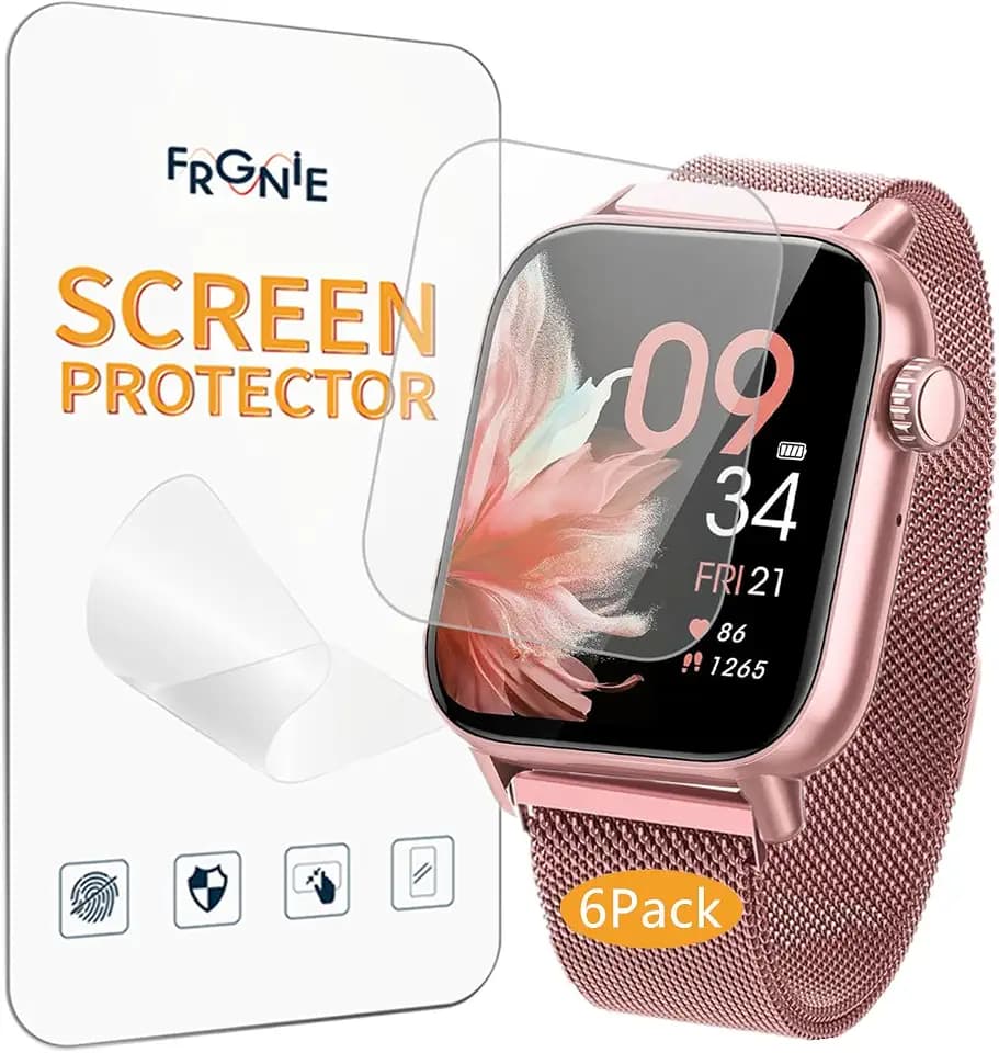 Schutzfolie Kompatibel mit DEKELIFE Smartwatch 1,85" (6 Stück) HD Flexibel TPU Folie Kompatibel für BANLVS G39 Smartwatch Displayschutzfolie