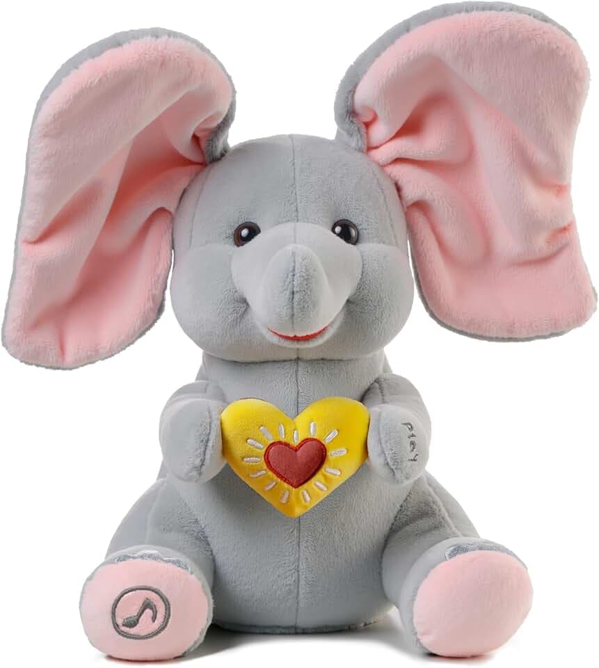 Peek a Boo Elephant Toy, Interactive Stuffed Elephant for Kids