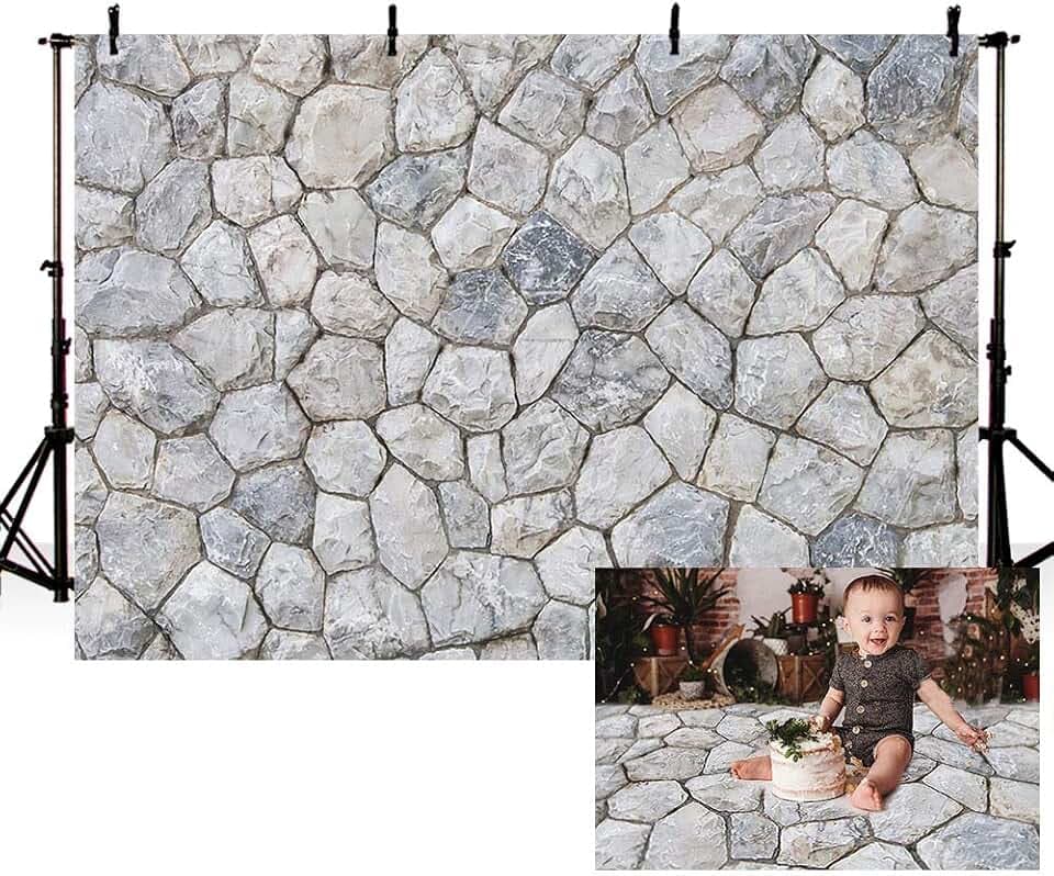 MEHOFOND 7x5ft Brick Stone Wall Photography Background Home Decor Party Photo Shooting Birthday Party Decoration Backdrop Banner Studio Photo Props
