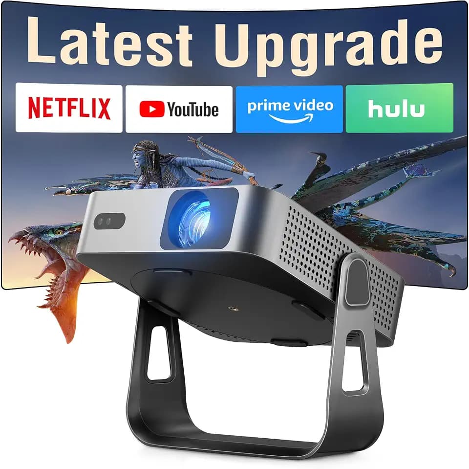 【Native 1080P & Netflix Ready 】Smart Projector with WiFi and Bluetooth