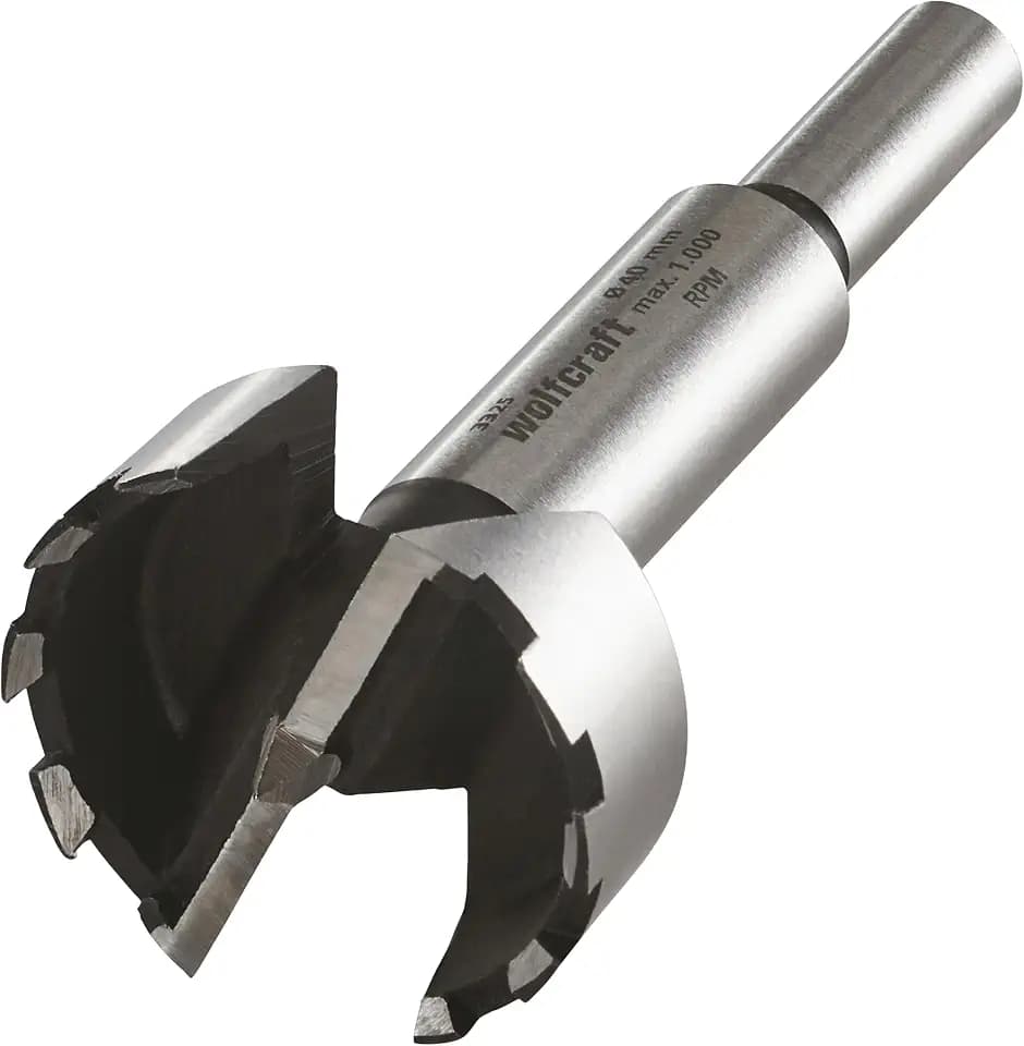 wolfcraft Forstnerbohrer, Ø 40 mm I 3325000 I Für Bohrungen in Holz mit und ohne Tiefenbegrenzung, Ø 10 mm Rundschaft