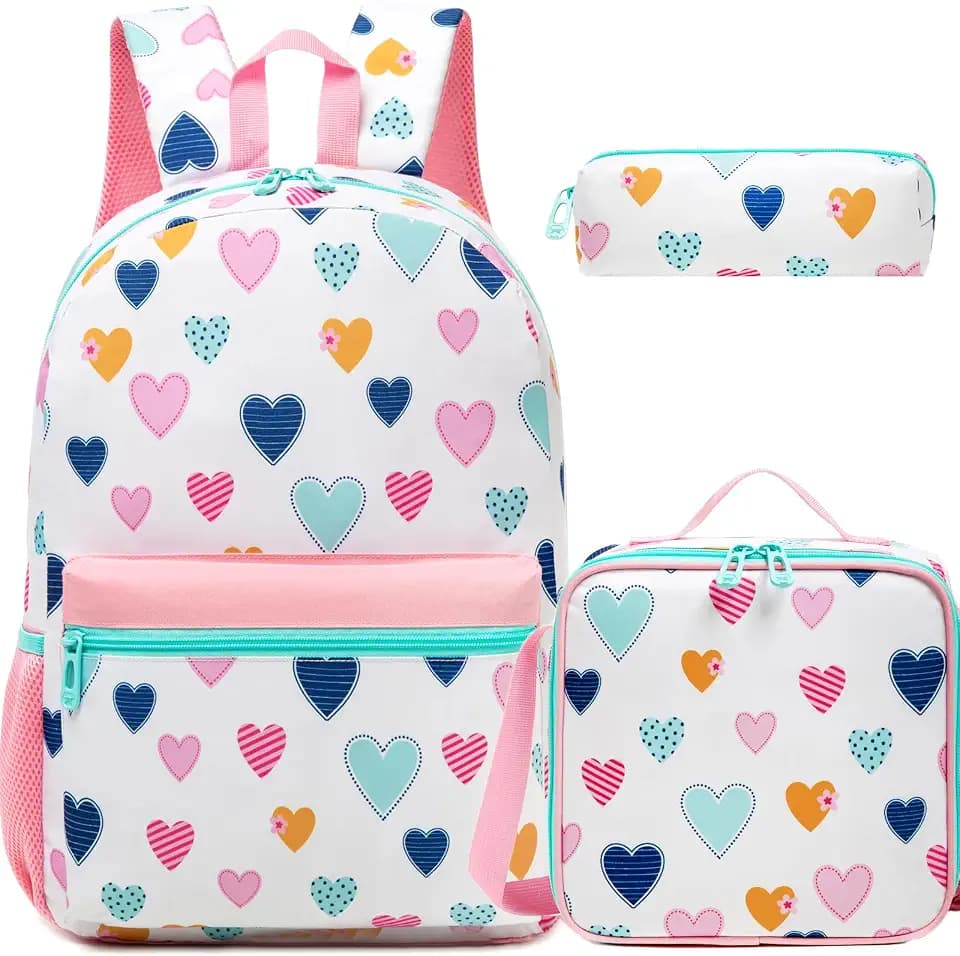 School Backpack for Girls 8-12 Backpacks for Girls Backpack with Lunch Box Kids Bookbag for School Aesthetic Backpacks for Elementary Middle