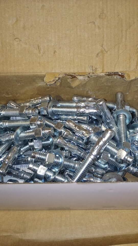 (50 Per Box) Galvanized Steel Wedge Anchors 3/8"x3" Chrome AT3830G