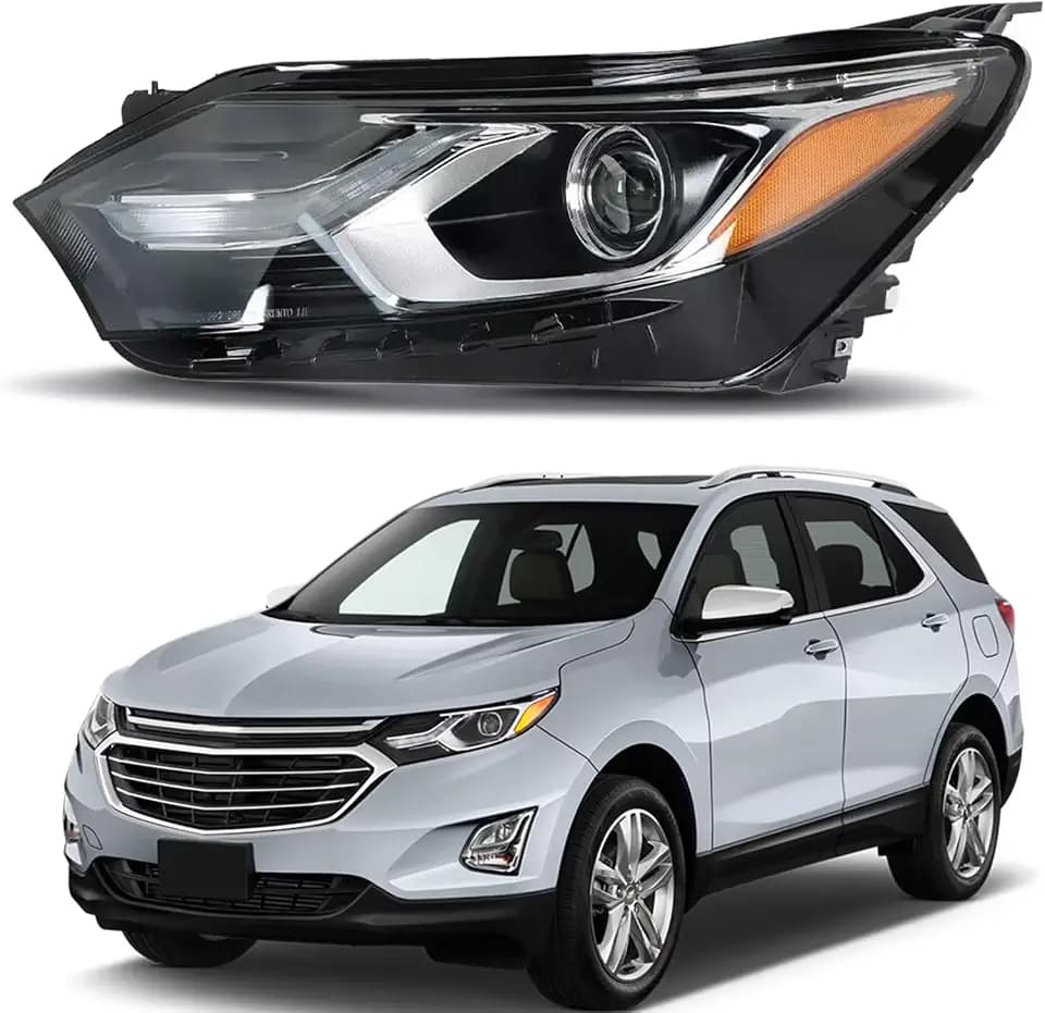 Headlight Assembly Compatible with 2018-2021 Chevy Equinox w/o Bulbs w/o ballast (Left Driver Side Headlights-HID w/o Bulb)