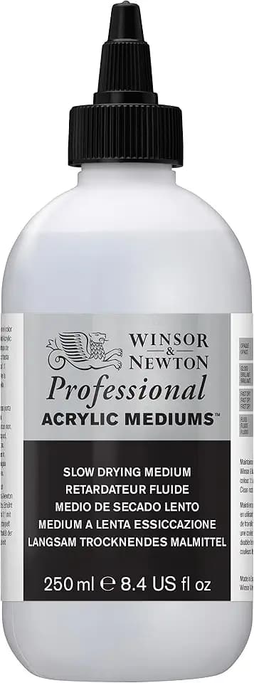 Winsor & Newton 3040932 Langsam Trocknendes Medium - Trocknungsverzögerer für Acrylfarben - 250 ml Flasche