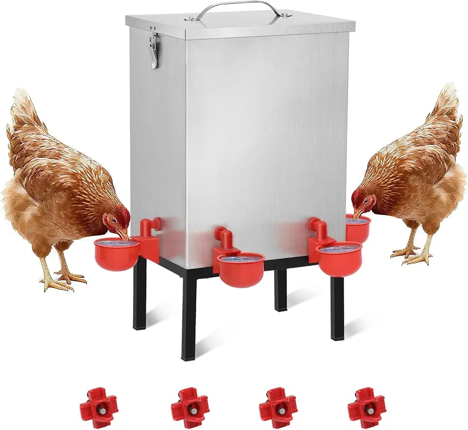3 Gallons Chicken Waterer,Stainless Steels Automatic Chicken Waterer