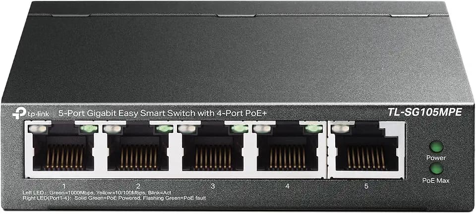 TP-Link 5 Port Gigabit Easy Smart Managed PoE Switch, 120W(TL-SG105MPE)