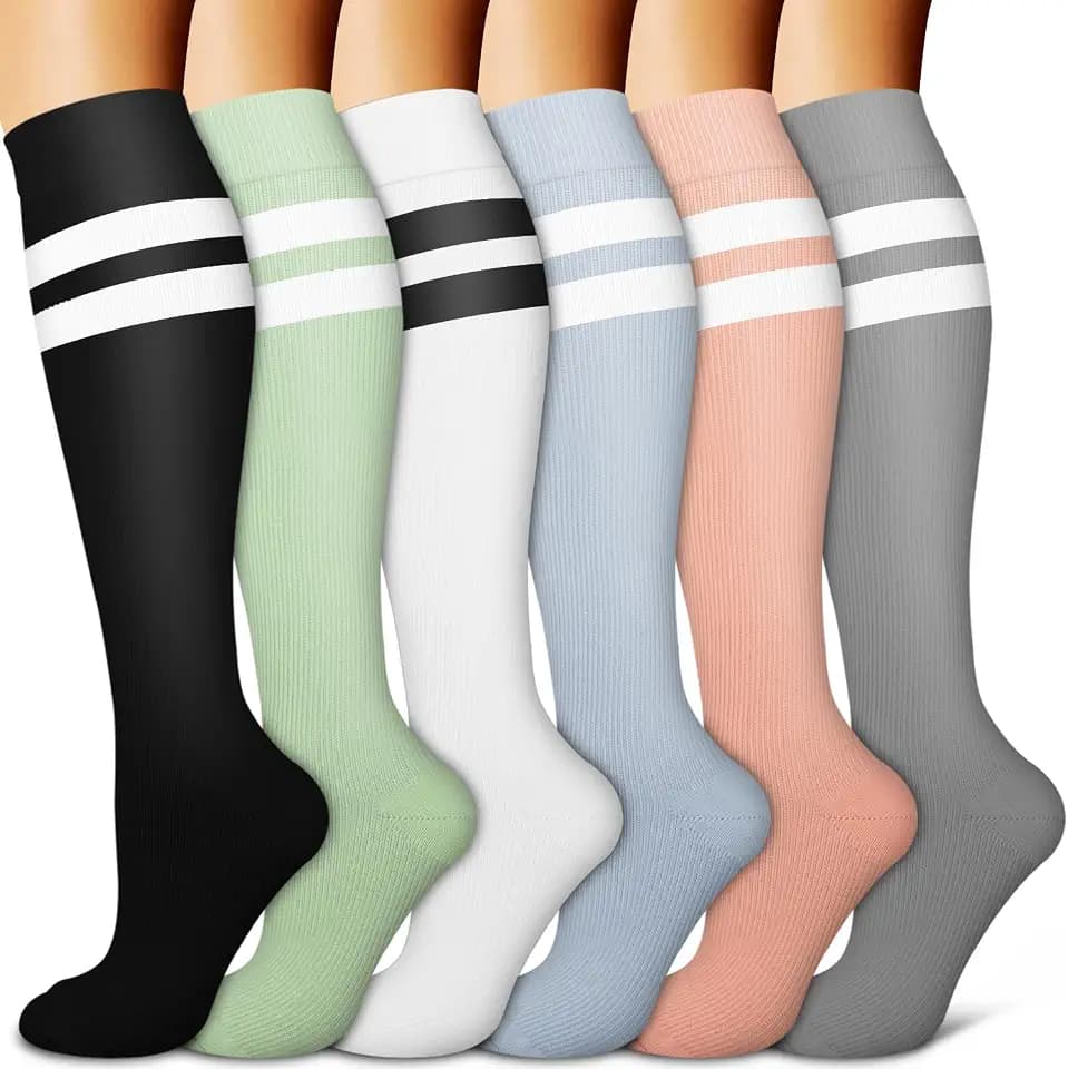 Copper Compression Socks for Women & Men (6 pairs) - Best Support for Nurses, Running, Hiking, Recovery