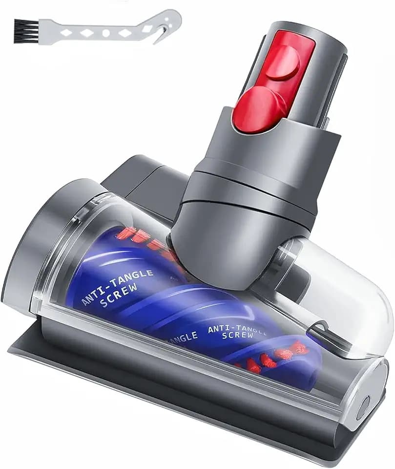 Upgrade Mini Elektrobürste für Dyson V7 V8 V10 V11 V15, Anti-Tangle Turbinendüse Aufsatz, Tierhaarbürste & Matratzenbürste, Staubsauger Zubehör Haardüse für Sofa, Auto, Polster & Teppich Reinigung