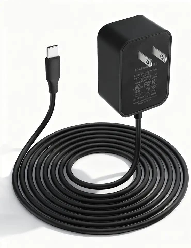 CERRXIAN 12V 2A AC to Type C Adapter Power Cord AC 100-240V to USB C 12V Transformer for Car Jump Starter Power Supply- 4.92 FT