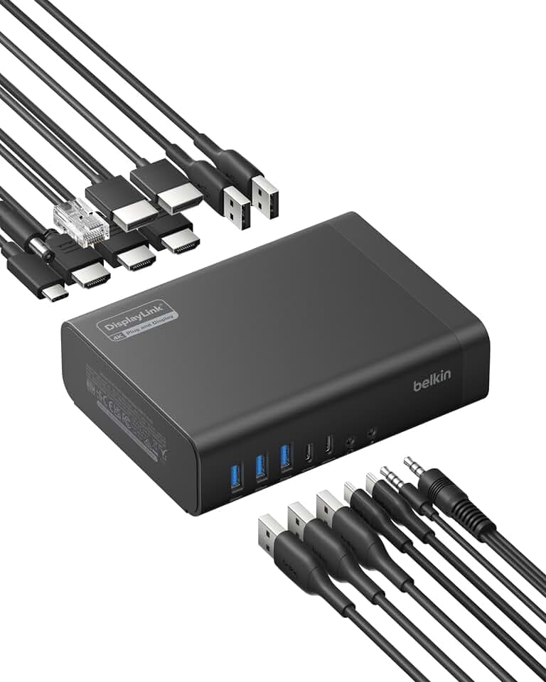 Belkin Docking Station 16 in 1 Triple DisplayLink 100W PD 3 HDMI USB-C Dock