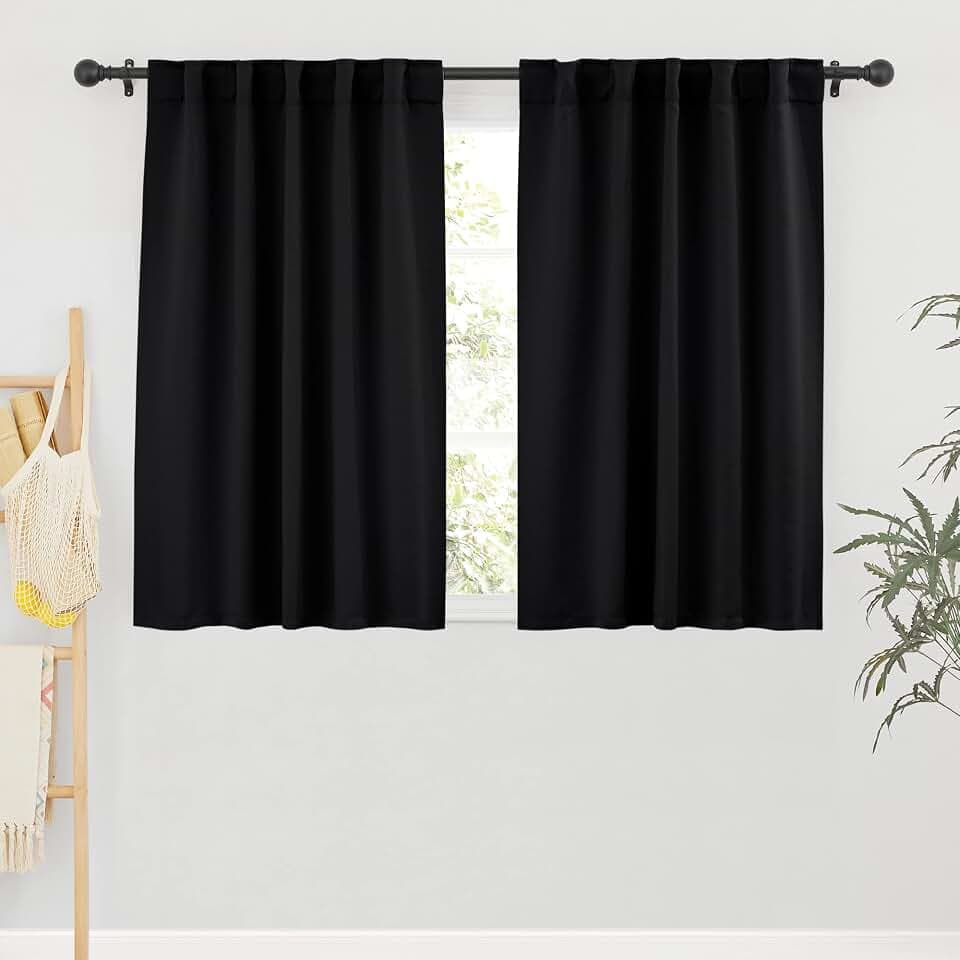 RYB HOME Blackout Curtains for Bedroom Kitchen Bathroom Cafe Window
