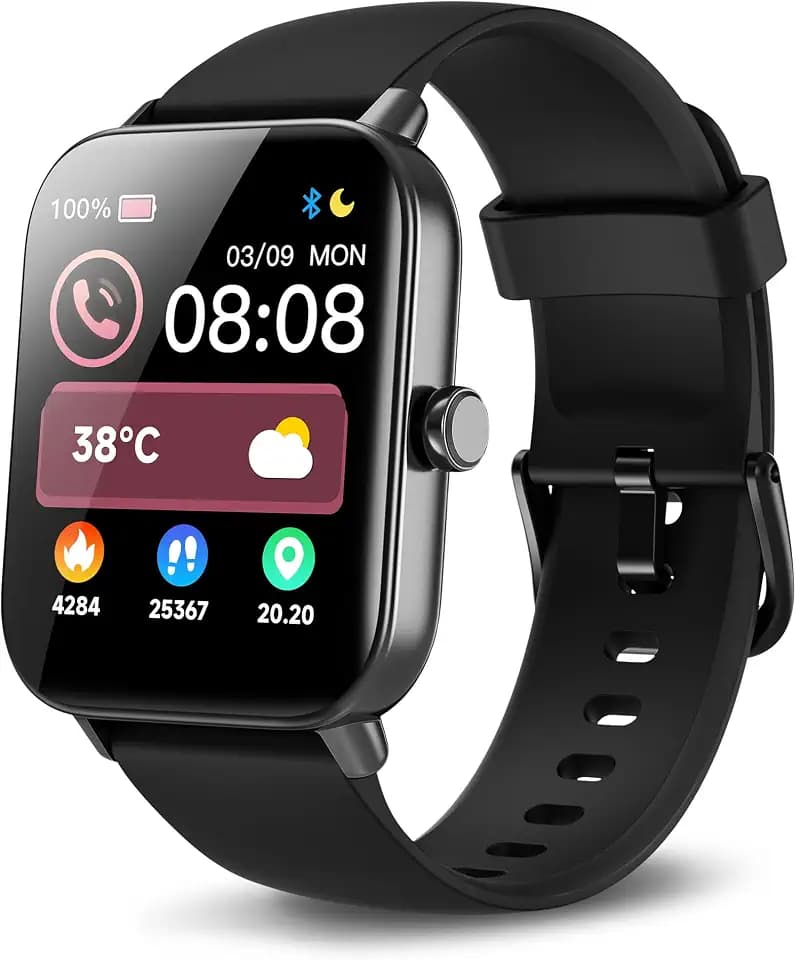 Smartwatch Herren Damen mit Telefonfunktion und Alexa Built-in, 1.8" Fitnessuhr mit Schrittzähler Herzfrequenz SpO2, Schlafmonitor Watch, 100+ Sportmodi Uhr, IP68 Wasserdicht Sportuhr für Android iOS