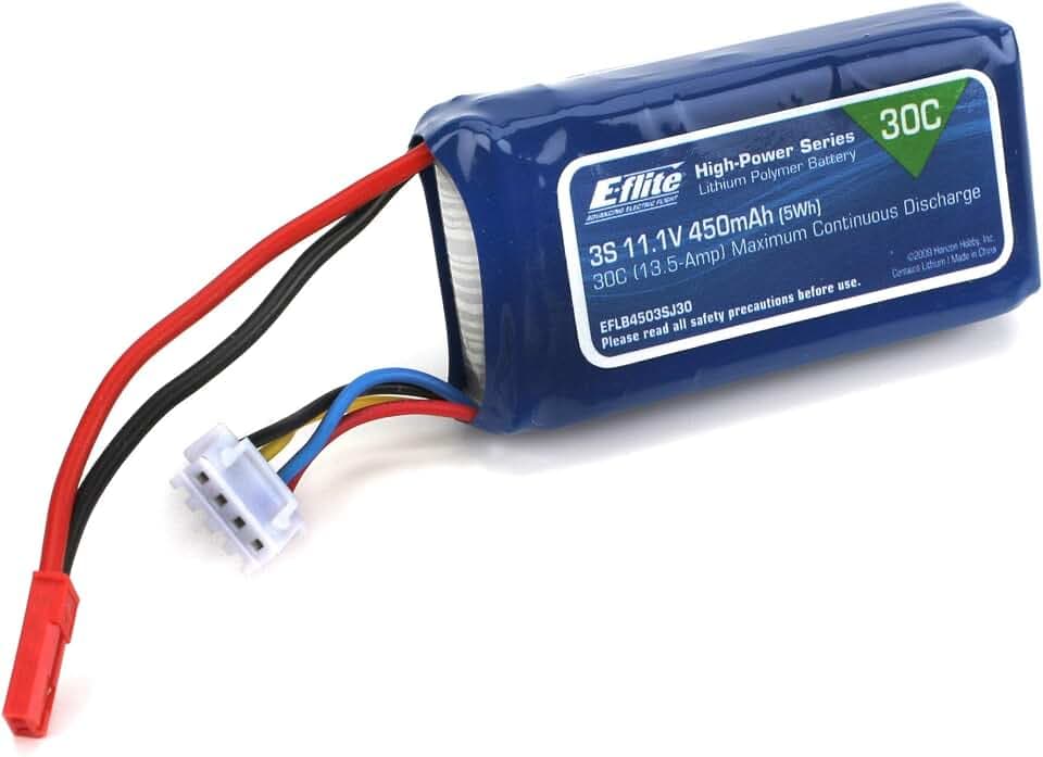 11.1V 450mAh 3S 30C LiPo Battery: JST