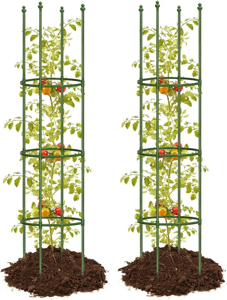 2 Pack Up to 59 Inch Height Adjustable Tomato Cages for Garden