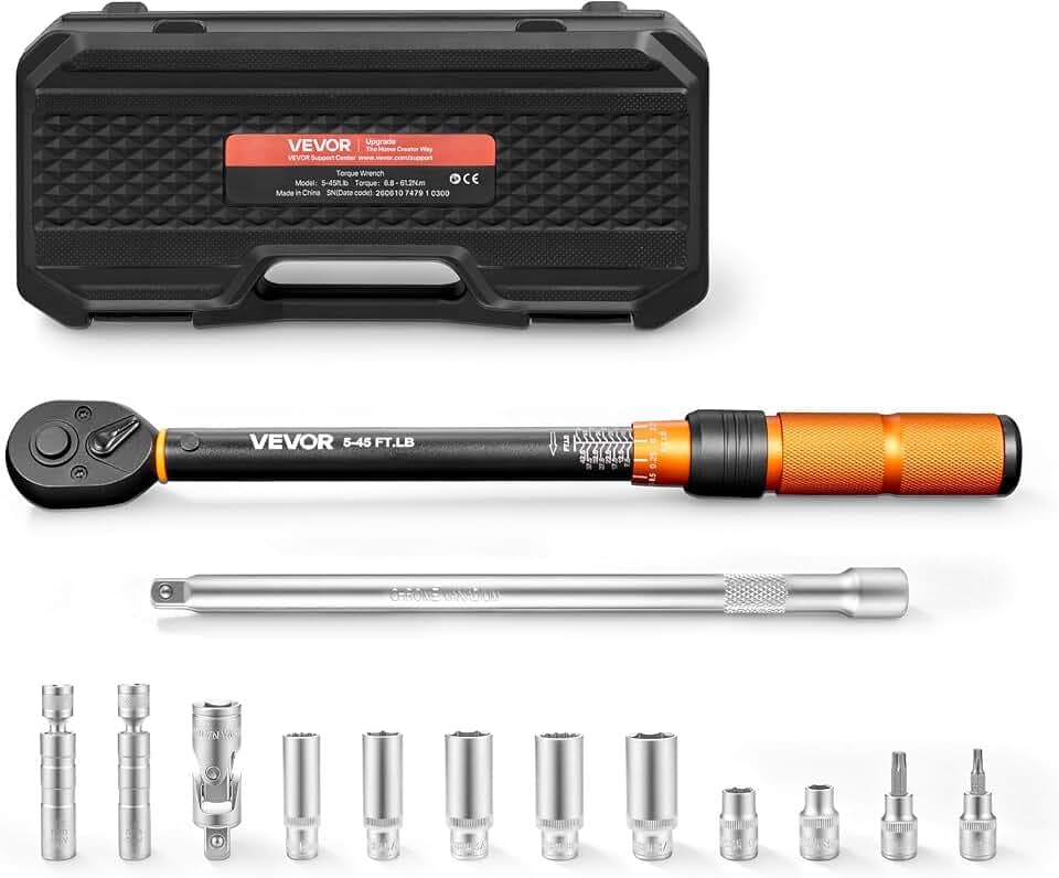 VEVOR Drehmomentschlüssel 3/8-Zoll-Antrieb 6,8-61,2 Nm ±3% Genauigkeit