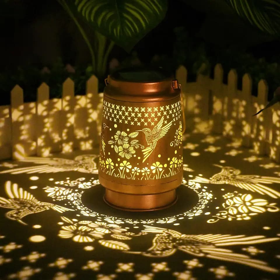 Birthday Gifts for Women Men - Garden Decor Hummingbird Solar Lanterns Outdoor Waterproof - Teacher Appreciation Gifts, Hanging Solar Lights for Outdoor, Yard, Patio, Porch, Graduation Gifts