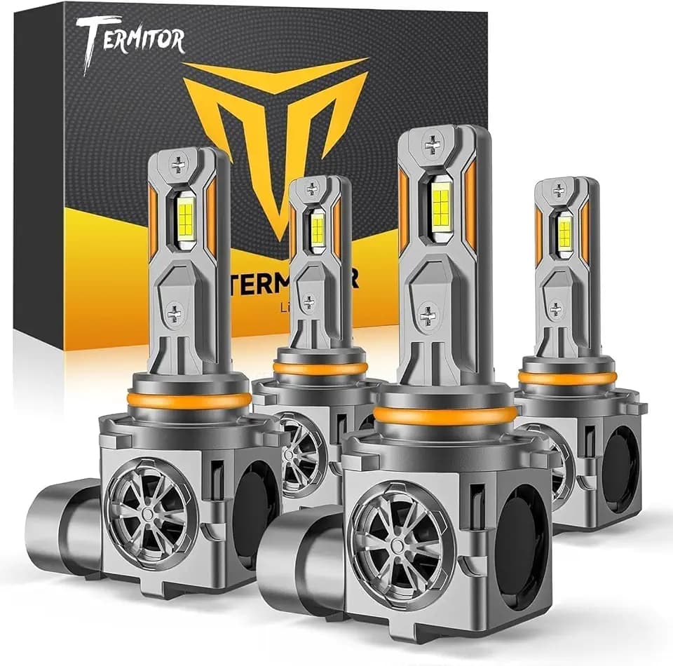 Termitor 9005 9006 LED Bulbs Combo, 13,5000LM Brightness, 85000+ Hours Long Service Life, 6500K Cool White, 1:1 Mini Size HB3 HB4 Powersports Light for ATV UTV SUV, 3 Mins Plug N Play, Pack of 4