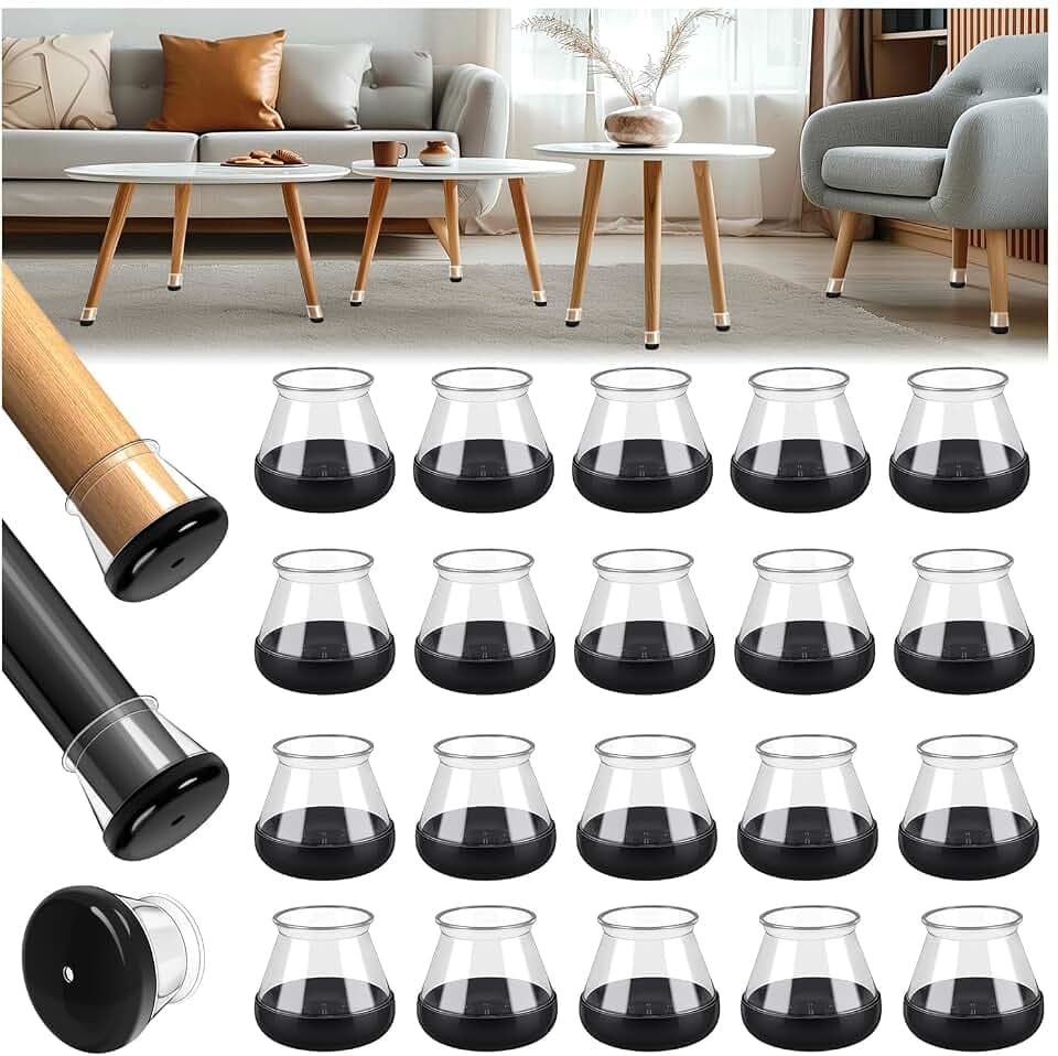 GICUNK 28 Stück Rund Stuhlbeinkappen für Teppichboden (M Fit 21.1-30mm)