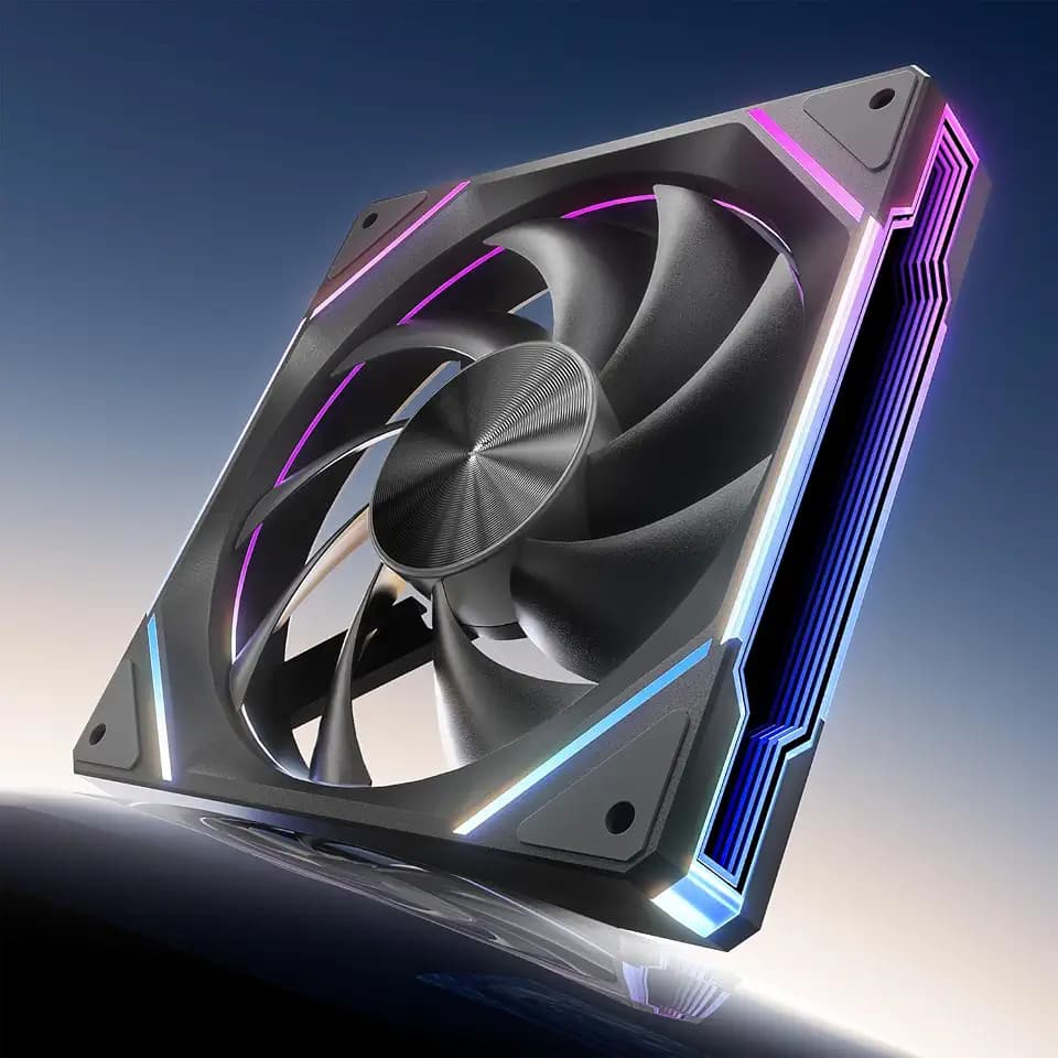 AsiaHorse AMICIPro 140mm ARGB PC Fans,Ultra-Quiet Operation <30dB, 1800 RPM HDB Bearings, 12 LED Lights, Aura SYNC Compatible for Enhanced Cooling and Visuals (Non-Illuminated Blade)
