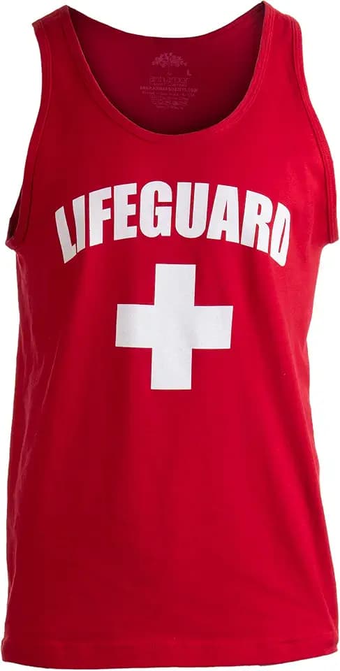 Lifeguard | White Adult Professional Lifeguarding Uniform Fitted Unisex Men Women Tank Top