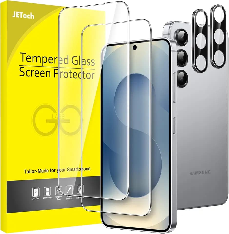 JETech Screen Protector for Galaxy S25, with Camera Lens Protector, 2+2Pack