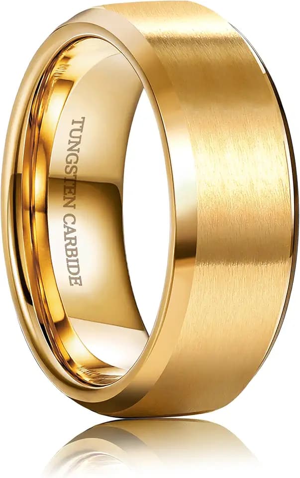 Jstyle Tungsten Mens Wedding Ring, Black/Gold/Grey Ring for Men Size 6-14