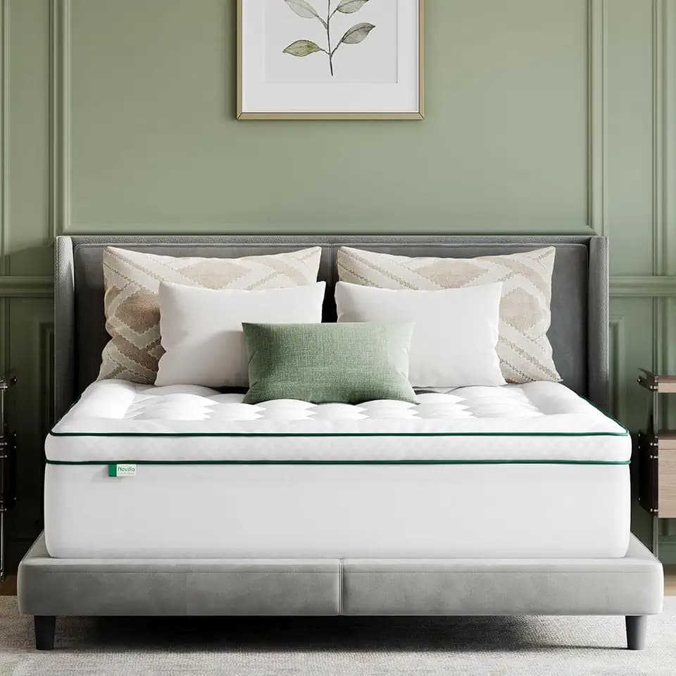 Novilla Matratzen Topper 160x190cm, Ultra Soft Polyester Langlebig Atmungsaktiv 3D Matratzentopper Superweich Flauschige Matratzenbezug Weiß