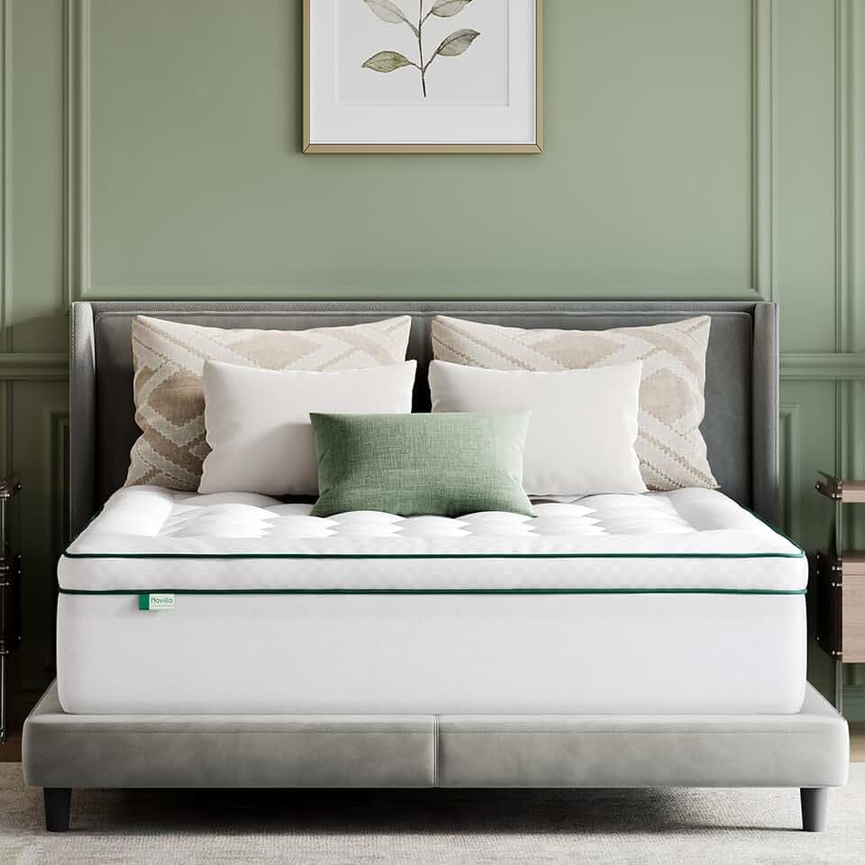 Novilla Matratzen Topper 160x200cm, Ultra Soft Polyester Langlebig Atmungsaktiv 3D Matratzentopper Superweich Flauschige Matratzenbezug Weiß