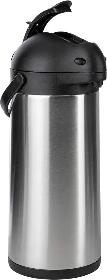 ONVAYA® Airpot Pumpkanne | Isolierkanne | Thermoskanne | Getränkespender | Edelstahl mattiert | Kaffeekanne | Doppelwandig (5 Liter)