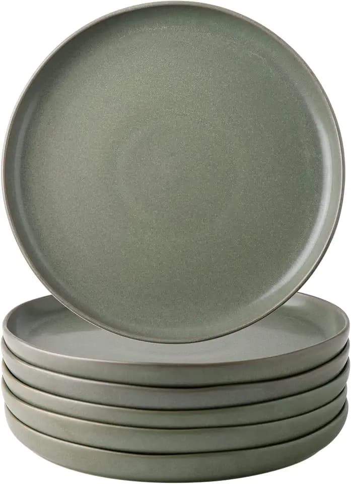 AmorArc Ceramic Dinner Plates Set of 6, 10.25 Inch Stoneware Dishes Set