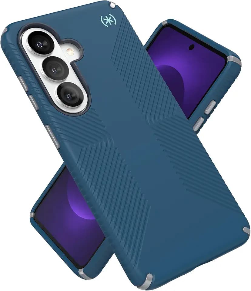 Speck Samsung Galaxy S26 Presidio2 Grip + Magnet Case - Deep Sea/Silver Metallic/Spell Blue