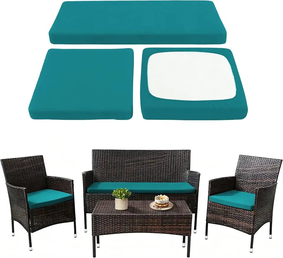 Waterproof 3-piece patio cushion set wicker furniture cushion covers