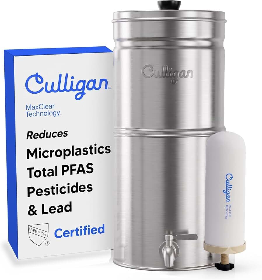 Culligan MaxClear Gravity Water Filter System - Microplastics, Lead & PFAS