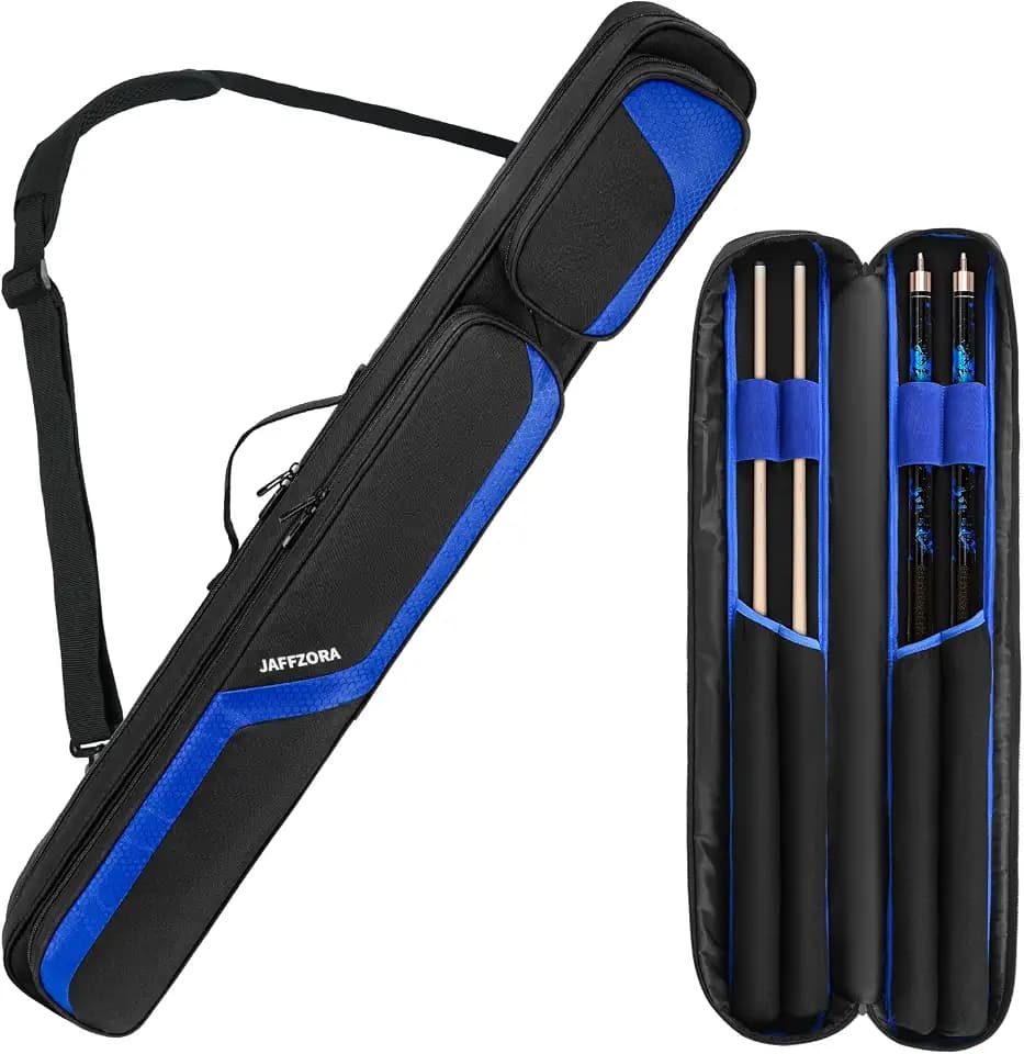Pool Cue Case, Pool Stick Carrying Case Holds Butts and Shafts, Billiard Cue Bag with Shoulder Straps