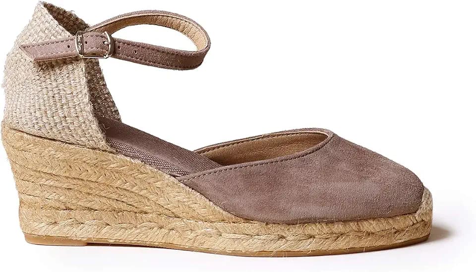 Toni Pons Lloret-5 - Keil-Espadrille für Damen in Uni-Tönen Veloursleder.