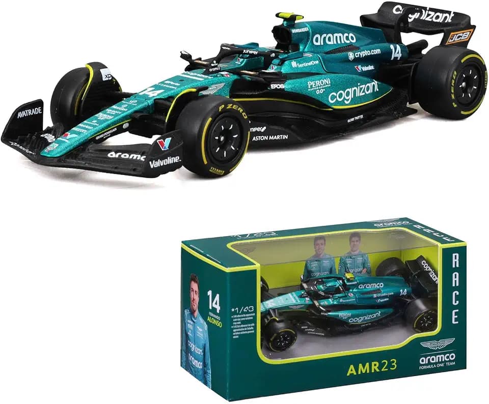 1:43 F1 Aston Martin Aramco F1 Team AMR23 2023 No.14 Fernando Alonso Alloy Car Die Cast Car Model (1/43 AMR23 No.14)