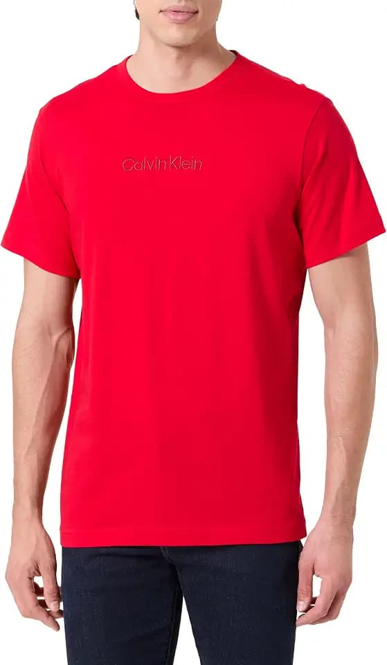 Calvin Klein Herren T-Shirt CK Kurzarm Rundhalsausschnitt mit Print Artikel NM2170E S/S Crew Neck