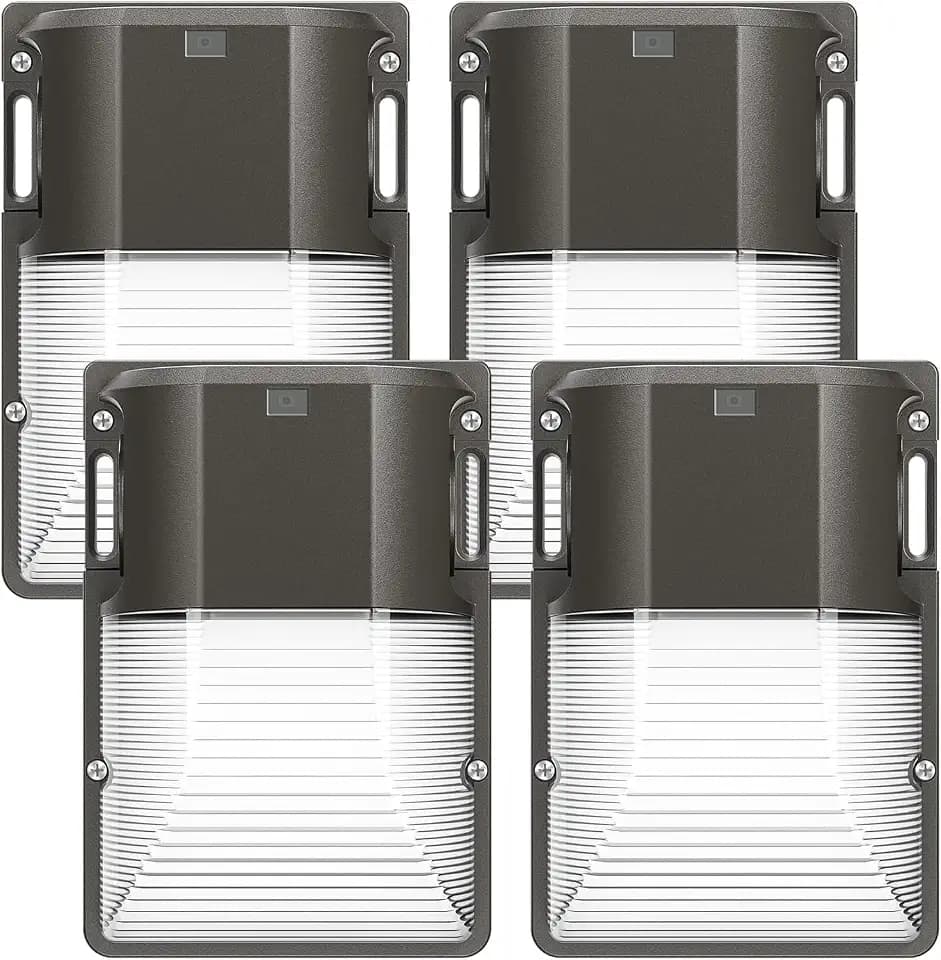 CINOTON 30W LED Wall Pack Light, 5000K 3600LM, Dusk to Dawn Sensor, 4 Pack
