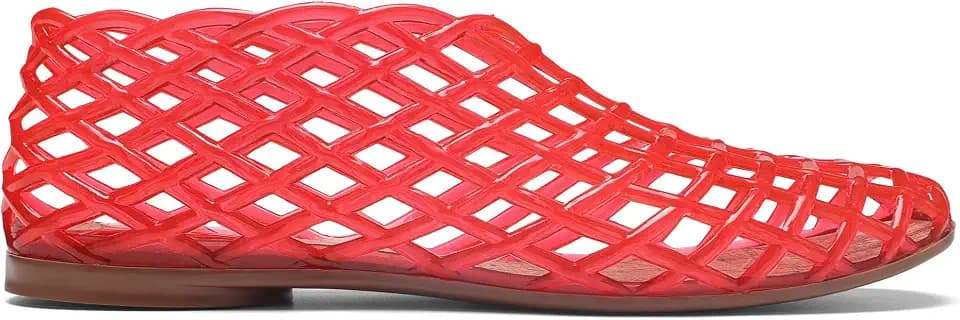 Jelly Mesh Ballet Flats for Women Clear Hollow Jelly Sandals Beach Ballerina Jellies Shoes