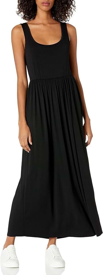 Amazon Essentials Damen Patterned Tank Waisted Maxi Dress