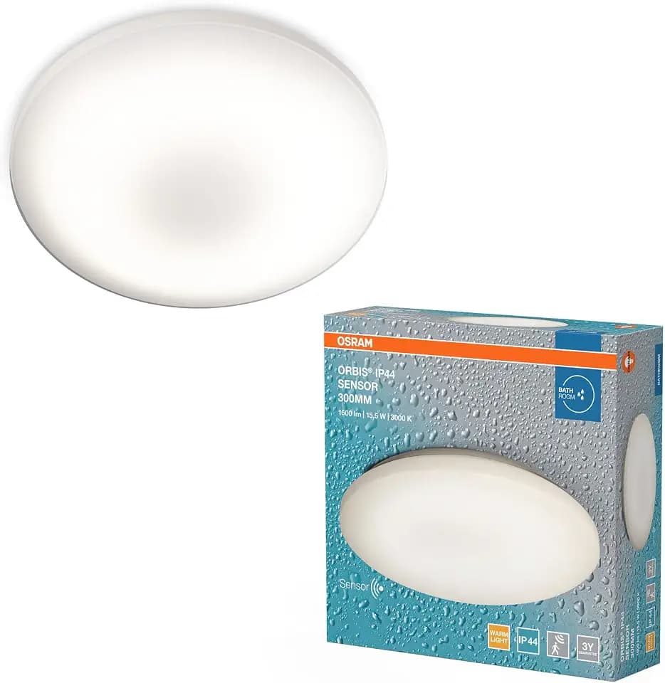 Osram Orbis Sensor-Deckenleuchte IP44 300mm | Orbis IP44 Sensor, Indoor Wall Lighting, Weiß, 300 mm dia, 25000 h, 1-Pack