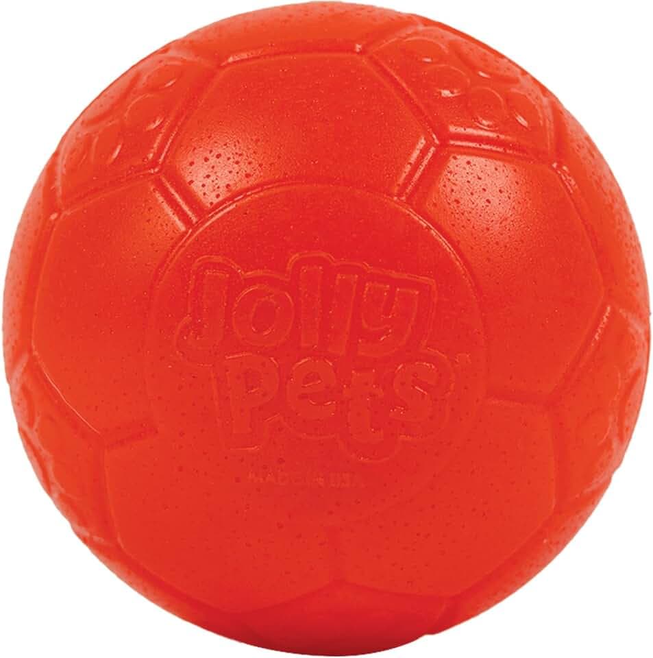 Jolly Pets Large Soccer Ball Floating-Bouncing Dog Toy, 8 inch Diameter, Orange